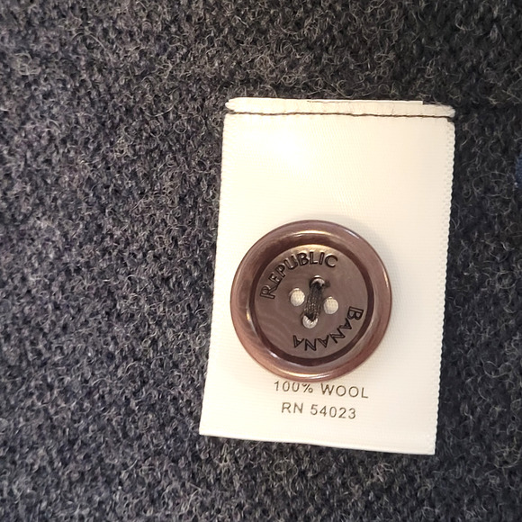 Banana Republic XL 100% Wool Sweater Jacket Removable Insulated Vest Gray #54023 - Picture 11 of 16